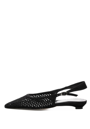 Poche Paris perforated slingback flat pumps - Black