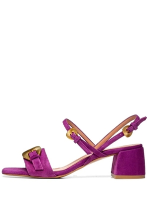 Poche Paris 45mm buckle-embellished block-heel sandals - Purple