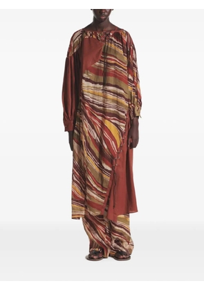 Muller Of Yoshiokubo Lava asymmetric midi dress - Brown