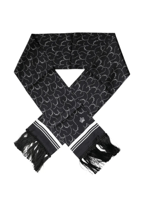 Dolce & Gabbana patterned fringed scarf - Black