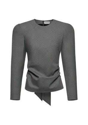 Magda Butrym draped back-tie blouse - Grey
