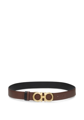 Ferragamo Gancini buckle leather belt - Brown
