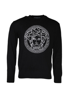 Versace Medusa-embroidered sweater - Black