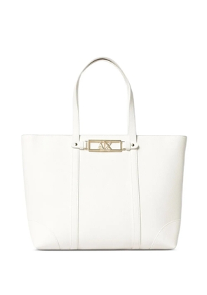 Armani Exchange logo-plaque tote bag - White