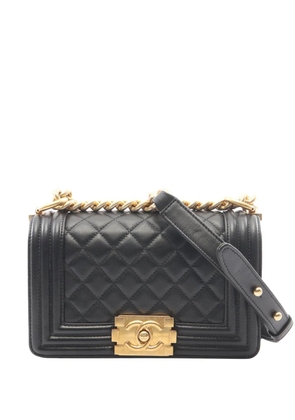 CHANEL Pre-Owned 2014-2015 Small Quilted Lambskin Boy Flap crossbody bag - Black