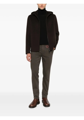 Sartoria Tramarossa Luis logo-patch straight-leg trousers - Brown