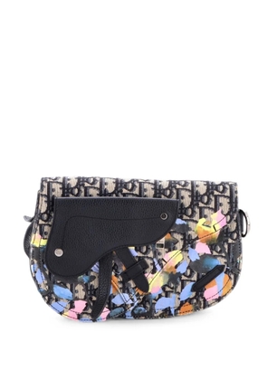 Christian Dior Pre-Owned Saddle Messenger Pouch Alex Foxton Floral Oblique Canvas crossbody bag - Black