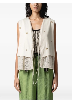 Muller Of Yoshiokubo Metal Beans stud-embellished layered vest - Neutrals