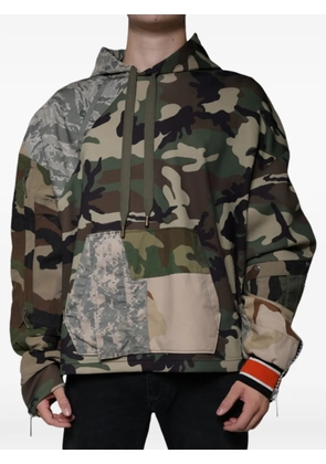 Dolce & Gabbana camouflage-patchwork hoodie - Green