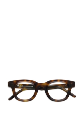 akila Apollo geometric-frame glasses - Brown