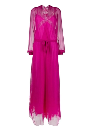 Alberta Ferretti two-piece silk shift gown - Purple