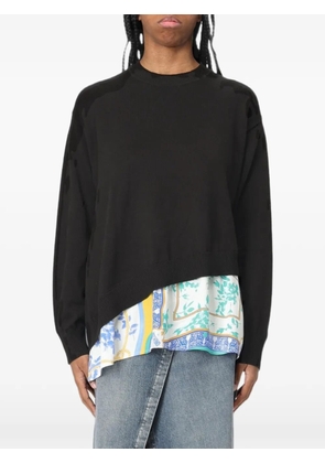 MOSCHINO JEANS printed-insert asymmetric sweater - Black