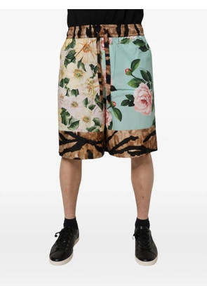 Dolce & Gabbana floral animal-print shorts - Neutrals
