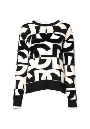 Dolce & Gabbana logo-pattern crew-neck sweater - Black