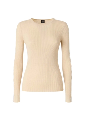 PINKO ribbed sweater with lace - Neutrals
