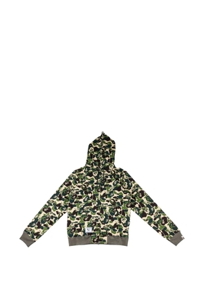 Stüssy x A Bathing Ape camo-print zip-up hoodie - Green