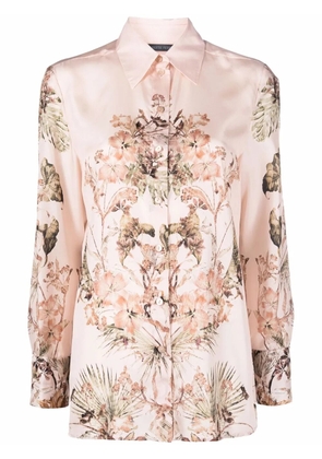 Alberta Ferretti floral-print silk shirt - Pink