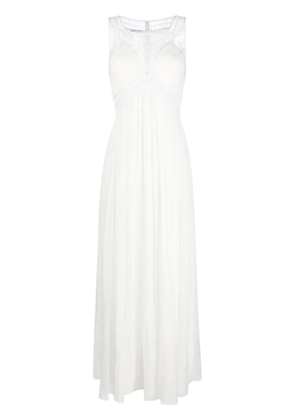Alberta Ferretti embroidered silk maxi dress - White