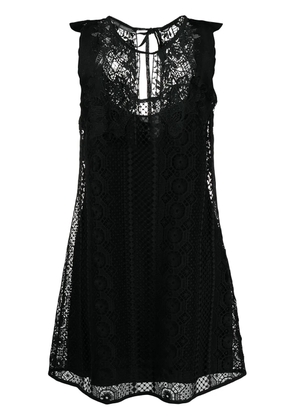 Alberta Ferretti embroidered sleeveless dress - Black