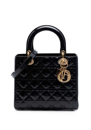 Christian Dior Pre-Owned 2014 Medium Patent Cannage Lady Dior satchel - Black