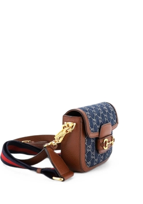 Gucci Pre-Owned Horsebit 1955 GG Denim Mini shoulder bag - Blue