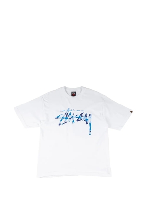 Stüssy x A Bathing Ape Script logo-print T-shirt - White