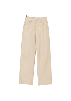 By Malene Birger wide-leg leather trousers - Neutrals