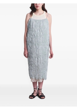 Muller Of Yoshiokubo textured layered-hem midi dress - Blue