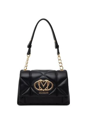 Love Moschino logo-plaque quilted shoulder bag - Black
