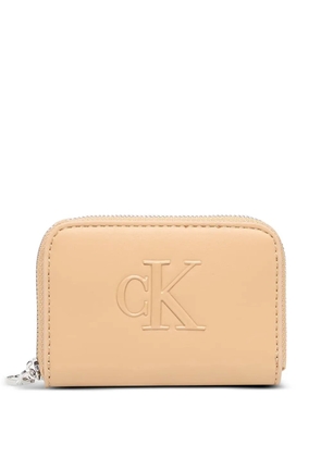 Calvin Klein logo-embossed zip-around wallet - Neutrals
