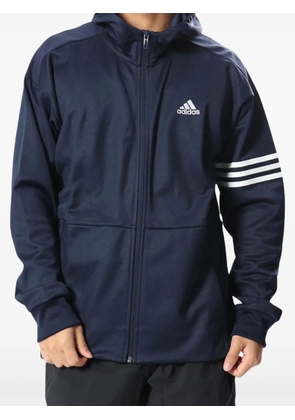 adidas logo-print zip-up hoodie - Blue