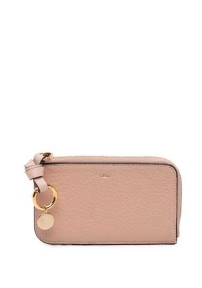 Chloé Pre-Owned 2017 Grained Leather Alphabet Zip card holder - Pink
