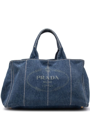 Prada Pre-Owned 2013-2026 Large Denim Canapa Logo satchel - Blue