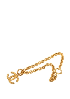 CHANEL Pre-Owned 1990-2010 CC Gold Plated Lava Pendant Necklace costume necklace
