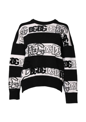 Dolce & Gabbana logo-print striped sweater - Black