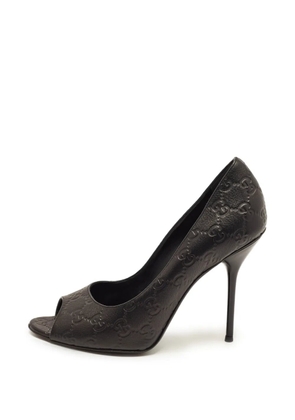Gucci Pre-Owned Guccissima peep-toe pumps - Black