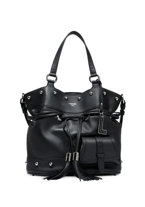 Lancel stud-embellished leather bucket bag - Black