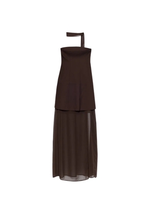 Gestuz Gzraya sheer-panel strapless maxi dress - Brown