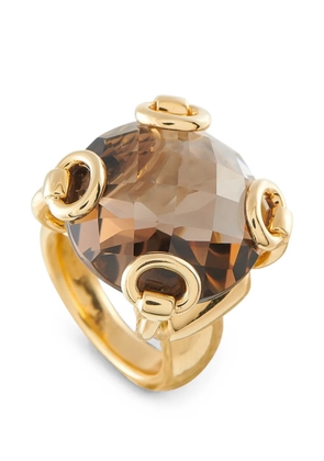 Gucci Pre-Owned Horsebit smoky-quartz ring - Gold