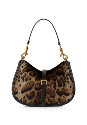 ETRO medium Pony bag in velvet with leopard motif - Neutrals