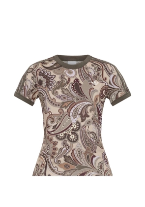 adidas paisley-print logo-embroidered T-shirt - Neutrals