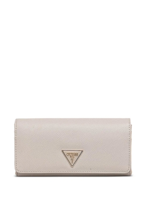 GUESS USA Laurel logo-plaque saffiano-effect wallet - Neutrals