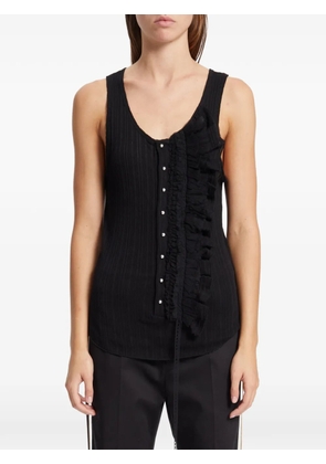 Ann Demeulemeester Rase Serafino ruffled ribbed-knit tank top - Black