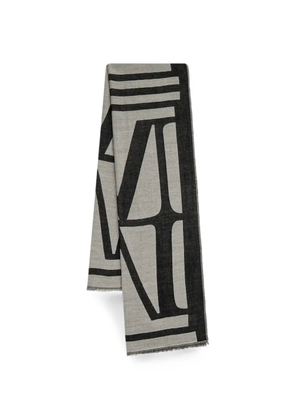 Marc O'Polo geometric-pattern scarf - Grey