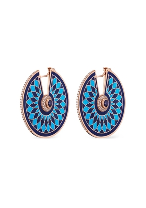 Aneka 18K recycled rose gold Kaleido Statement diamond earrings - Blue