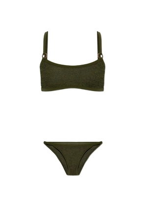 Hunza G Iris crinkle-effect bikini - Green