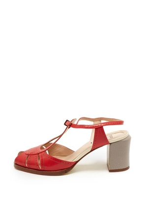 Fendi Pre-Owned Chameleon lizard-embossed sandals - Red