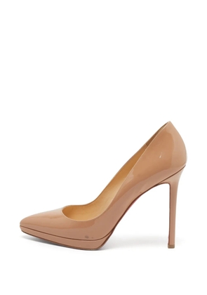 Christian Louboutin Pre-Owned Pigalle Plato leather platform pumps - Neutrals