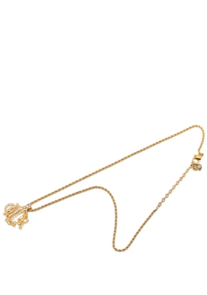 Christian Dior Pre-Owned 20th Century Gold Plated Strass Logo Pendant Necklace costume necklace