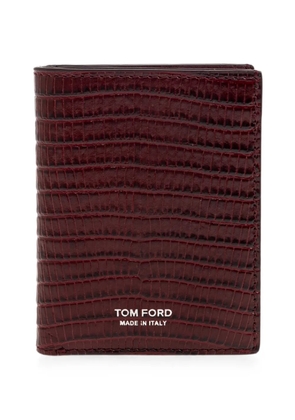 TOM FORD lizard-effect leather wallet - Red